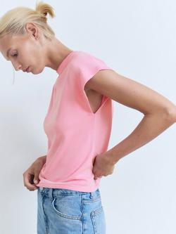 Mango Camel Short Sleeve Jumper - view 2, Pastel Pink