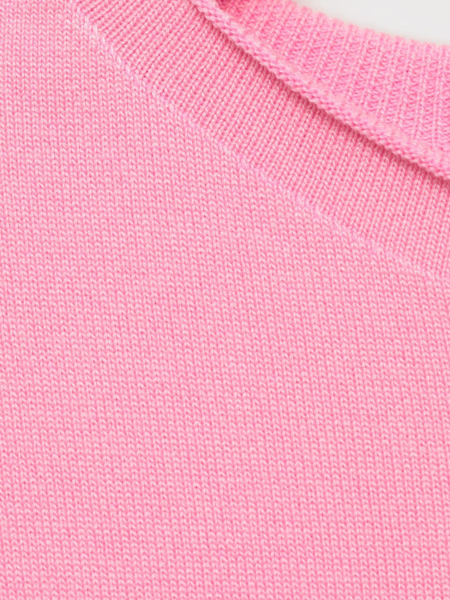 Product image 7 of 7, which shows Mango Camel Short Sleeve Jumper, Pastel Pink, S