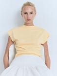 Mango Camin Cap Sleeve Jumper, Yellow