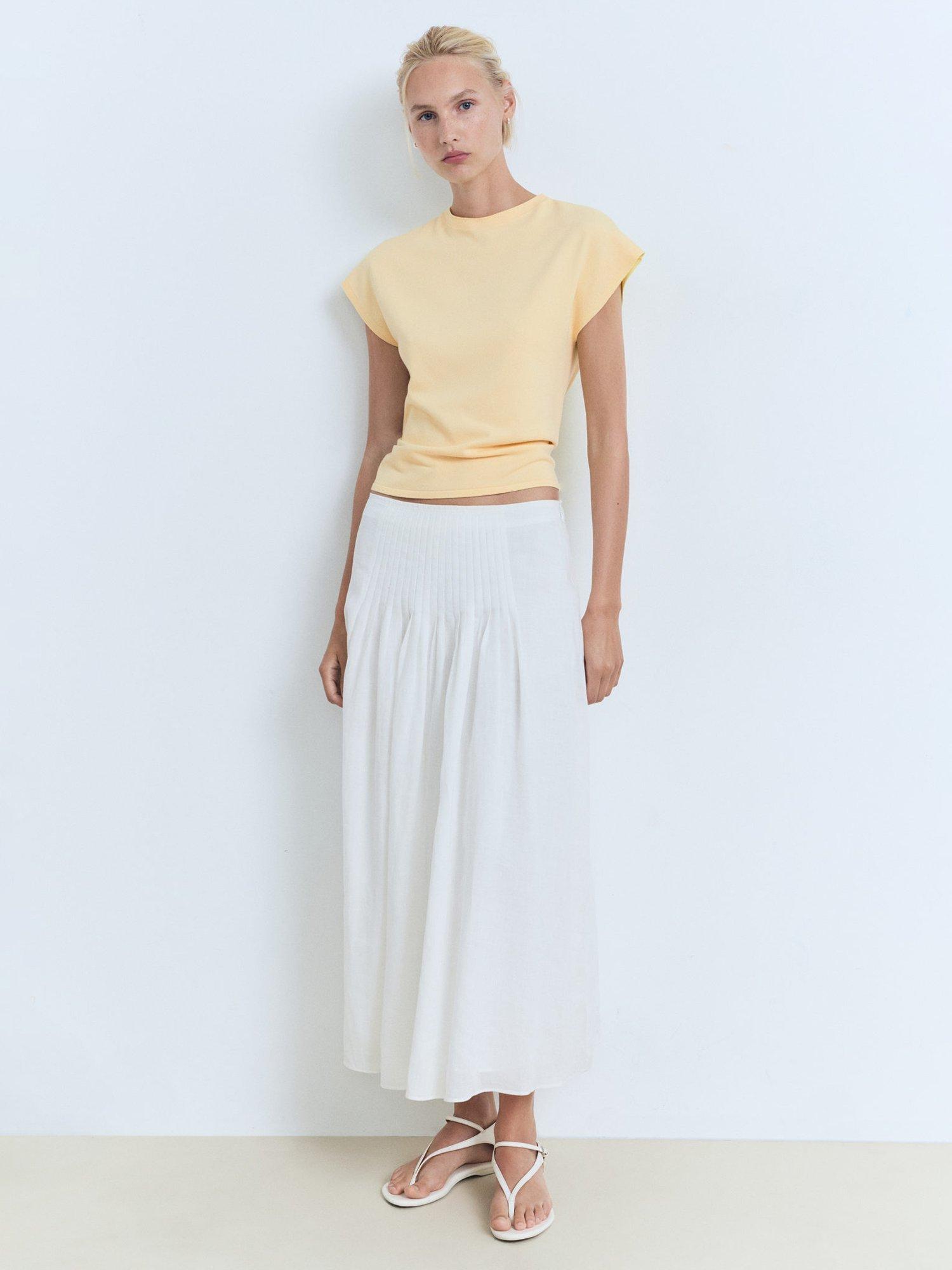 Product image 2 of 7, which shows Mango Camin Cap Sleeve Jumper, Yellow, L