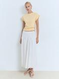 Mango Camin Cap Sleeve Jumper, Yellow