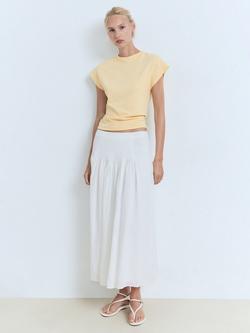 Mango Camin Cap Sleeve Jumper, Yellow - view 2, Yellow