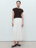 Mango Garcia Cotton Blend Round Neck Cap Sleeve Knit Jumper