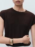 Mango Garcia Cotton Blend Round Neck Cap Sleeve Knit Jumper