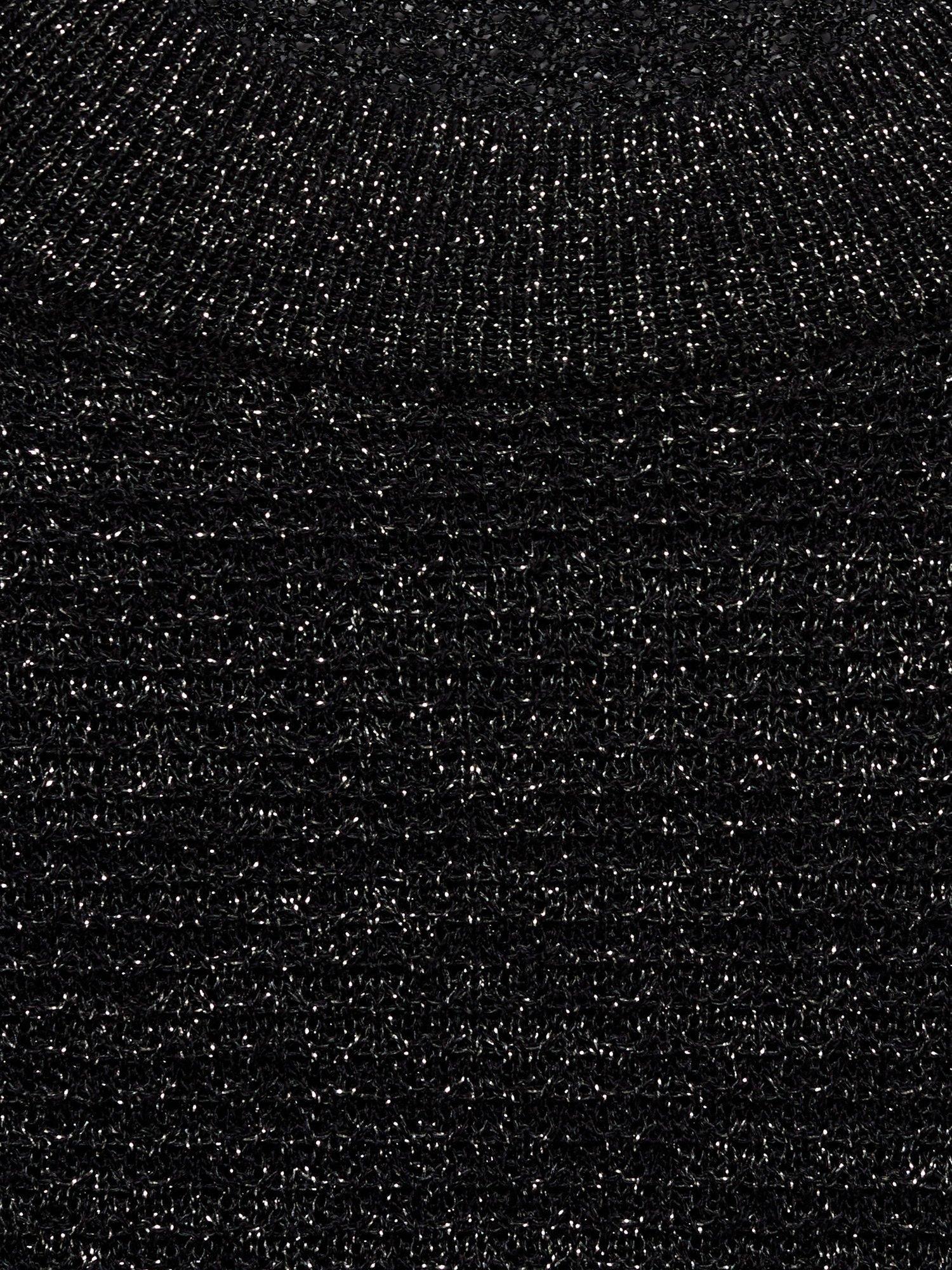 Product image 7 of 7, which shows Mango Glitter Short Sleeve Jumper, Black, M