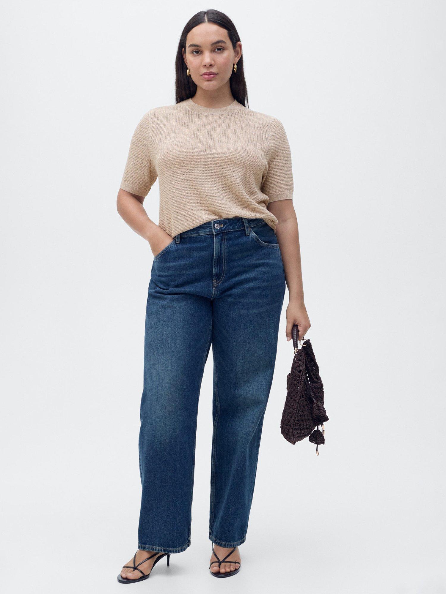 Product image 7 of 8, which shows Mango Glitter Round Neck Short Sleeve Jumper , Silver, 5XL