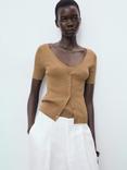 Mango Orquidea V-Neck Short Sleeve Cardigan