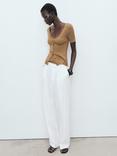 Mango Orquidea V-Neck Short Sleeve Cardigan