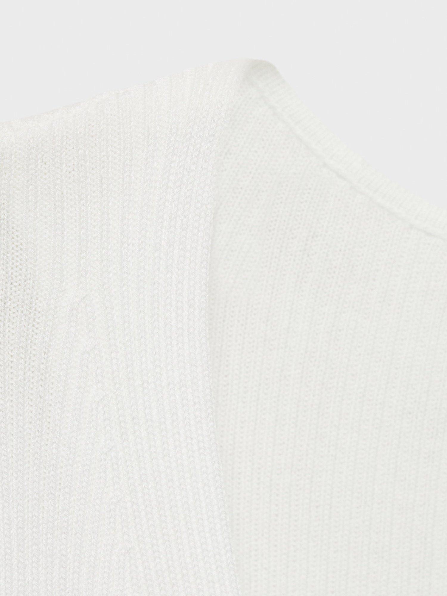 Product image 5 of 7, which shows Mango Orquidea V-Neck Short Sleeve Cardigan, White, XXS