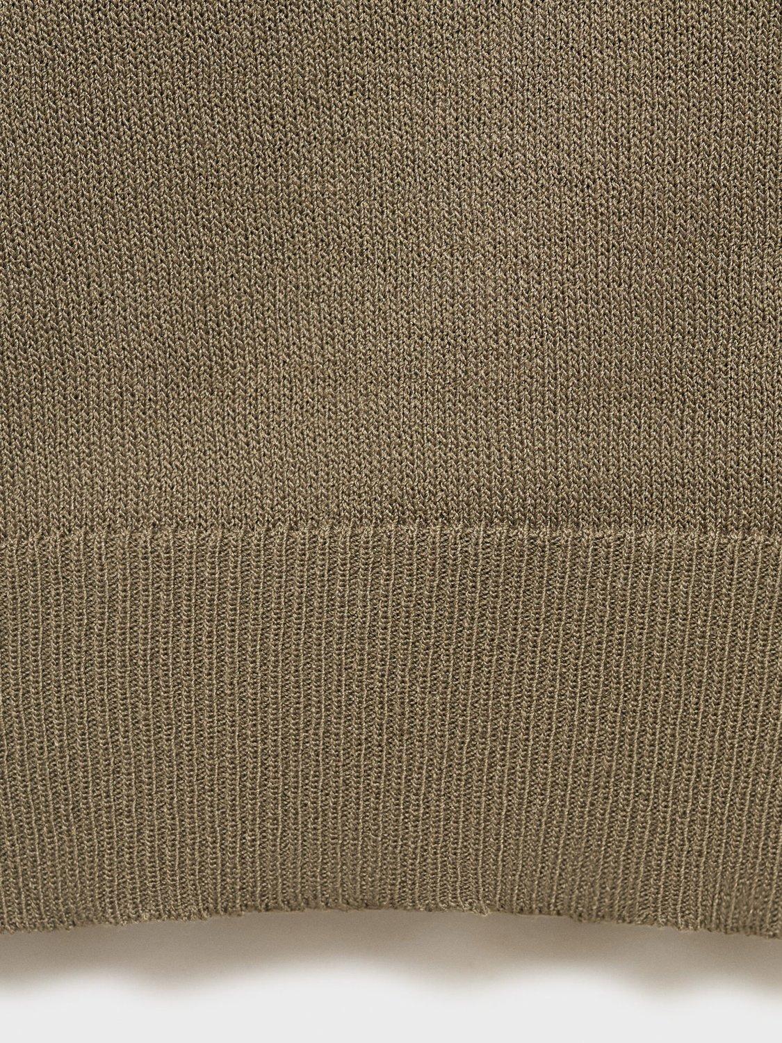 Product image 5 of 7, which shows Mango Sophia Ruched Shoulder Knit Top, Medium Brown, XXS