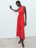 Mango Lana Knot Detail Jumpsuit, Red