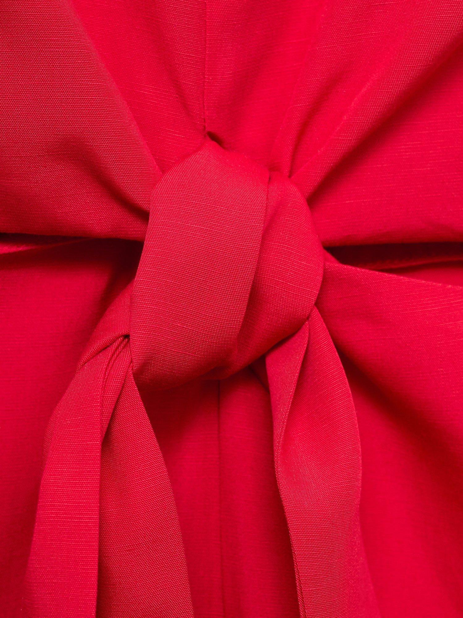 Product image 7 of 7, which shows Mango Lana Knot Detail Jumpsuit, Red, S