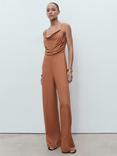 Mango Ricky Cowl Neck Jumpsuit, Brown