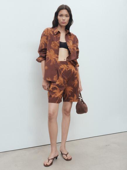 Mango Lana Tree Shirt, Brown - view 2, Brown