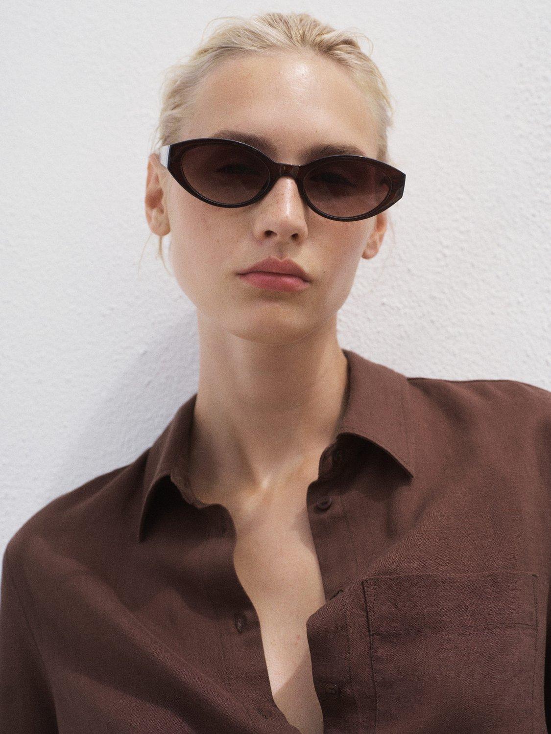 Product image 7 of 8, which shows Mango Lino Patch Pocket Shirt, Dark Brown, 8