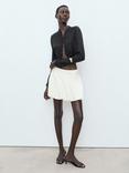 Mango Mandarin Textured Top, Black