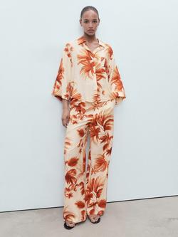 Mango Palm Wide Sleeve Shirt, Natural White - view 2, Natural White