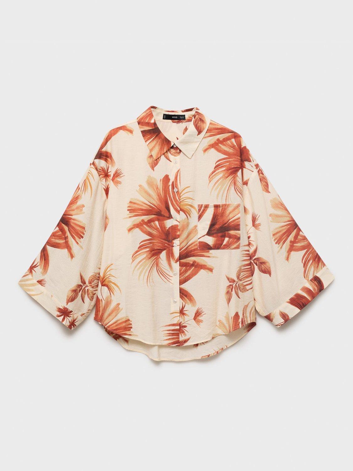 Product image 3 of 7, which shows Mango Palm Wide Sleeve Shirt, Natural White, 10