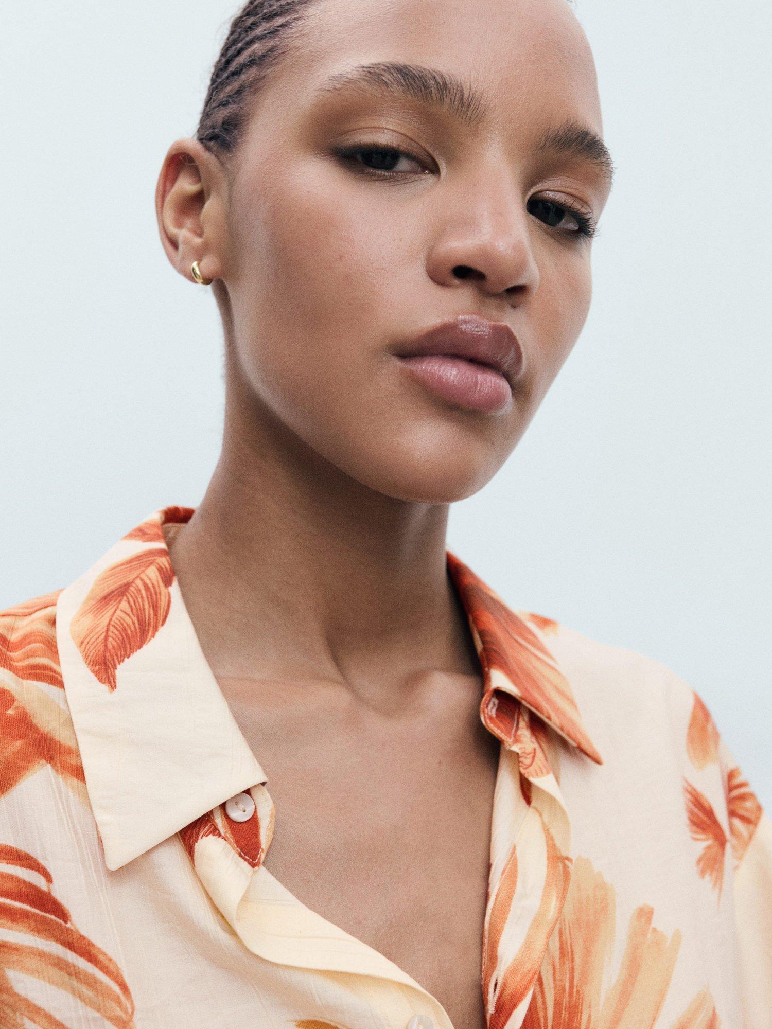 Product image 6 of 7, which shows Mango Palm Wide Sleeve Shirt, Natural White, 10