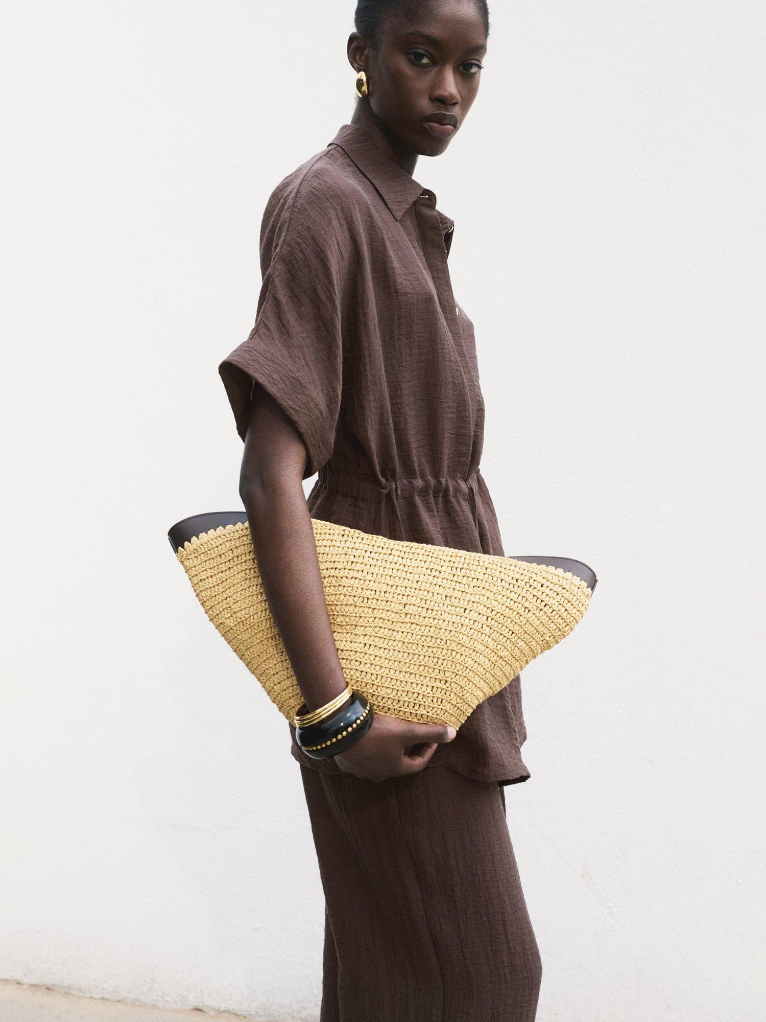 Product image 2 of 8, which shows Mango Safari Tie Waist Shirt, Dark Brown, 10