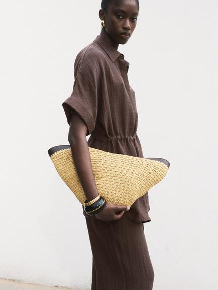 Mango Safari Tie Waist Shirt, Dark Brown - view 2, Dark Brown
