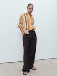 Mango Salo Stripe Long Sleeve Shirt, Natural White