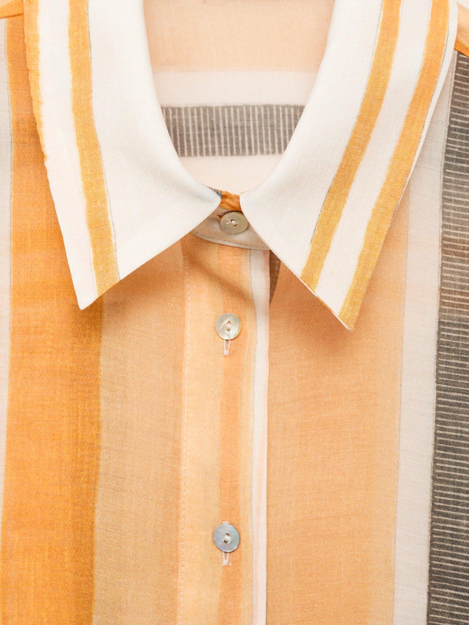 Product image 5 of 8, which shows Mango Salo Stripe Long Sleeve Shirt, Natural White, 8