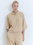 Mango Vivie Drape Top, Light Beige