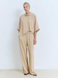 Mango Vivie Drape Top, Light Beige