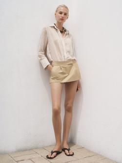 Mango Zaro Stripe Opaque Shirt, Brown