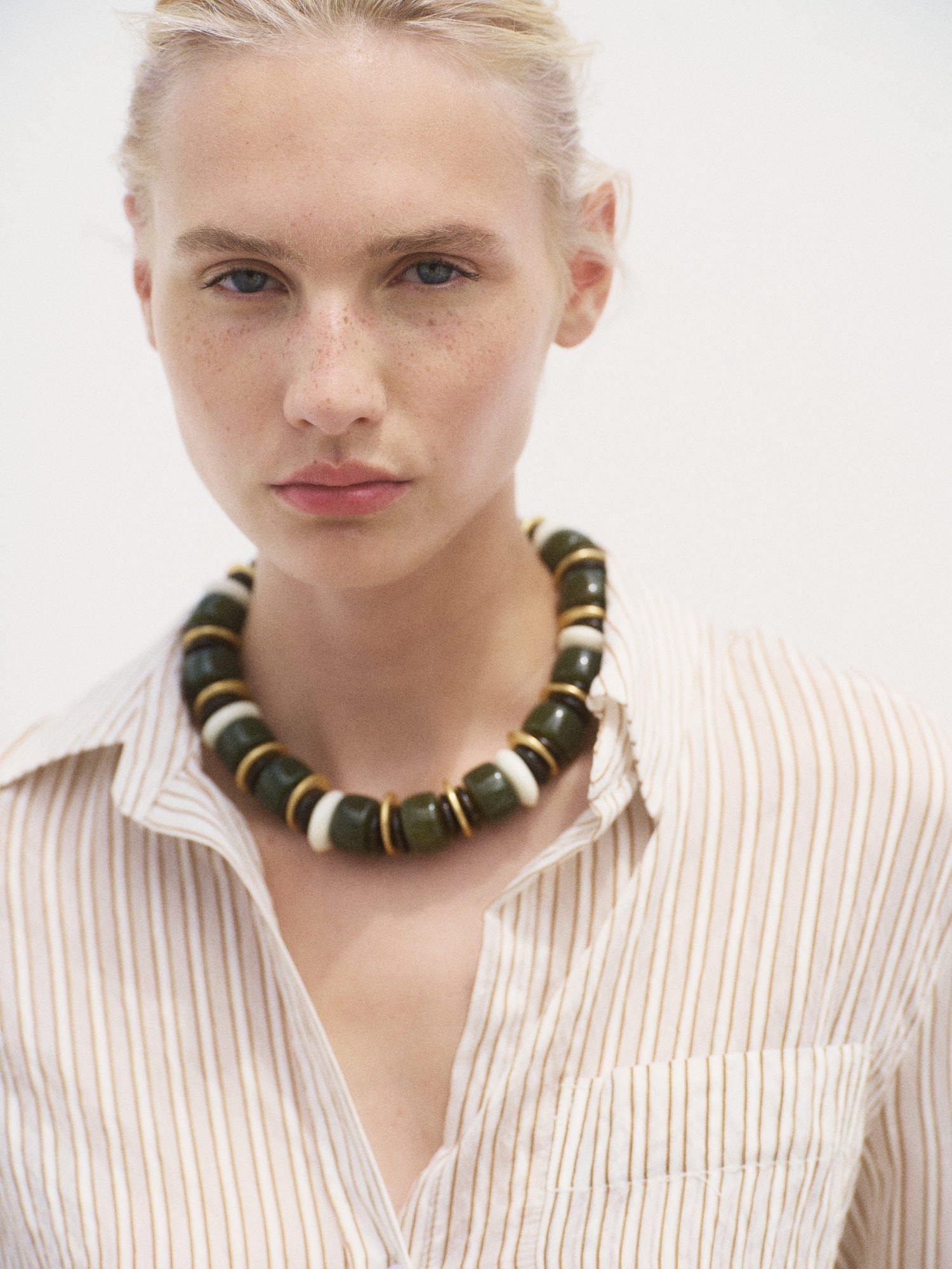 Product image 6 of 9, which shows Mango Zaro Stripe Opaque Shirt, Brown, 10