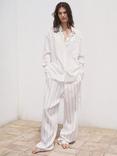 Mango Zaro Stripe Opaque Shirt, Natural White