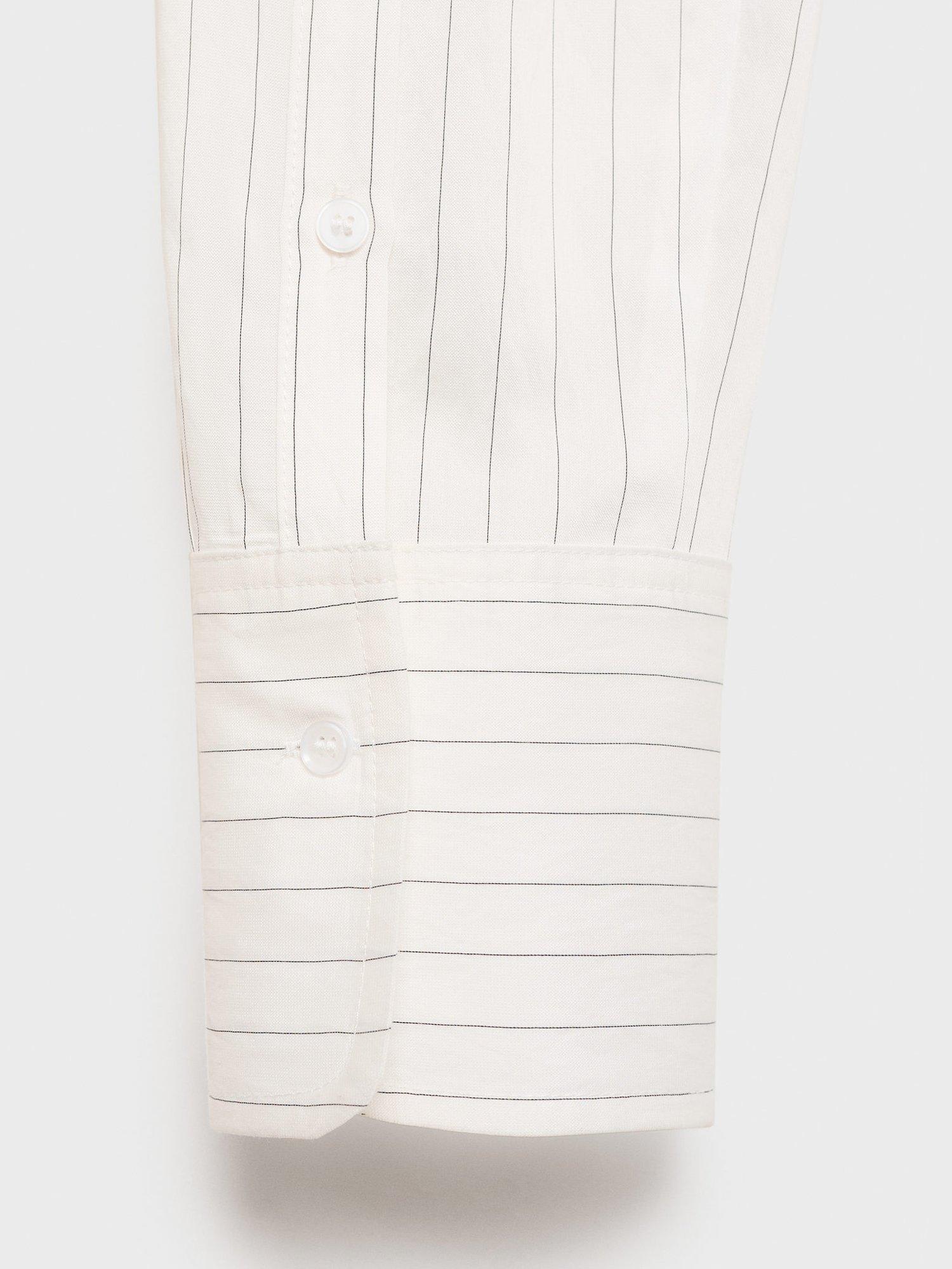 Product image 5 of 8, which shows Mango Zaro Stripe Opaque Shirt, Natural White, 4