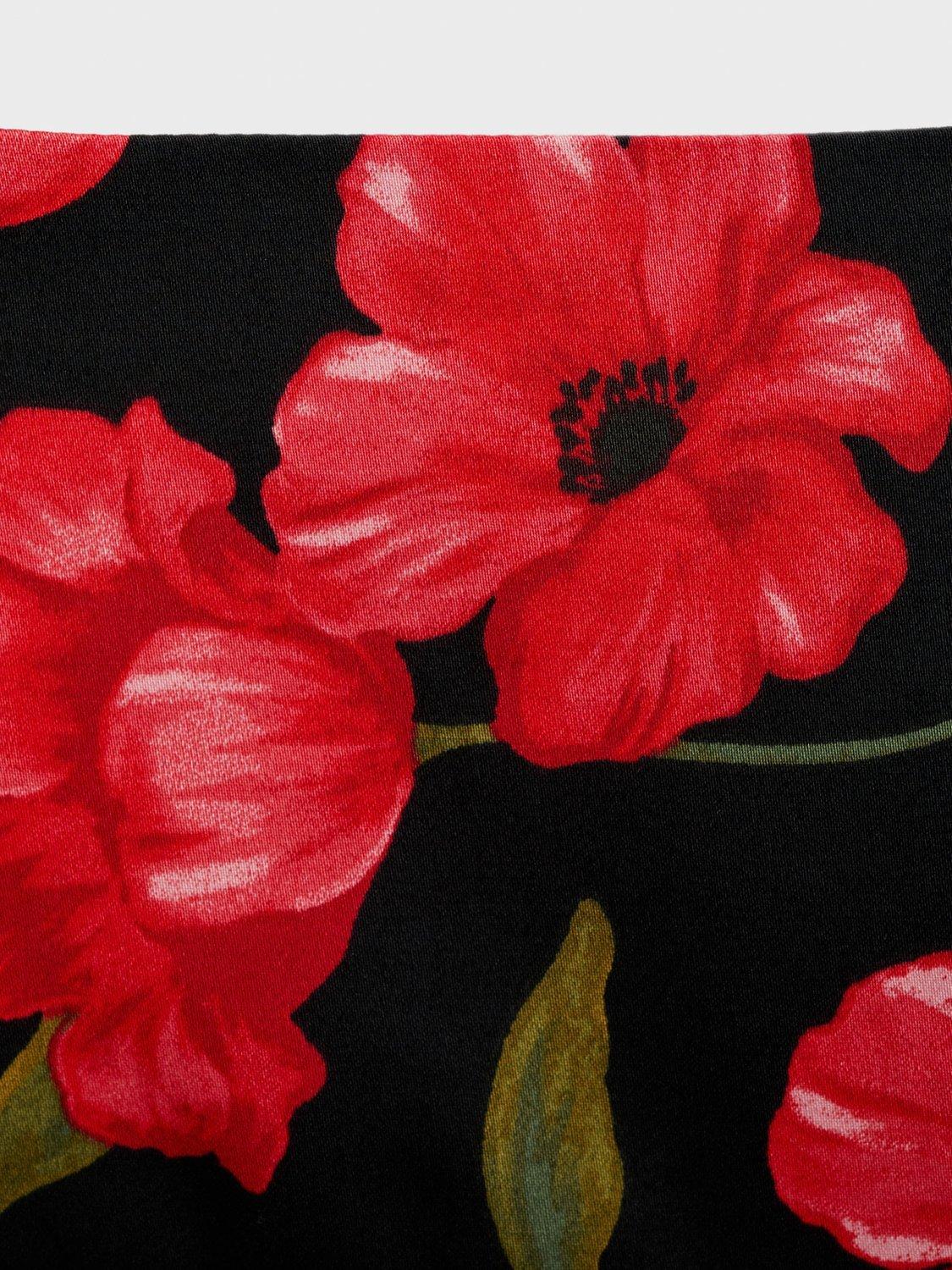 Product image 8 of 8, which shows Mango Ama Floral Midi Skirt, Black/Multi, 10