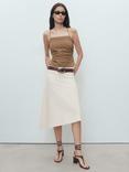 Mango Blanes Asymmetric Skirt, Light Beige