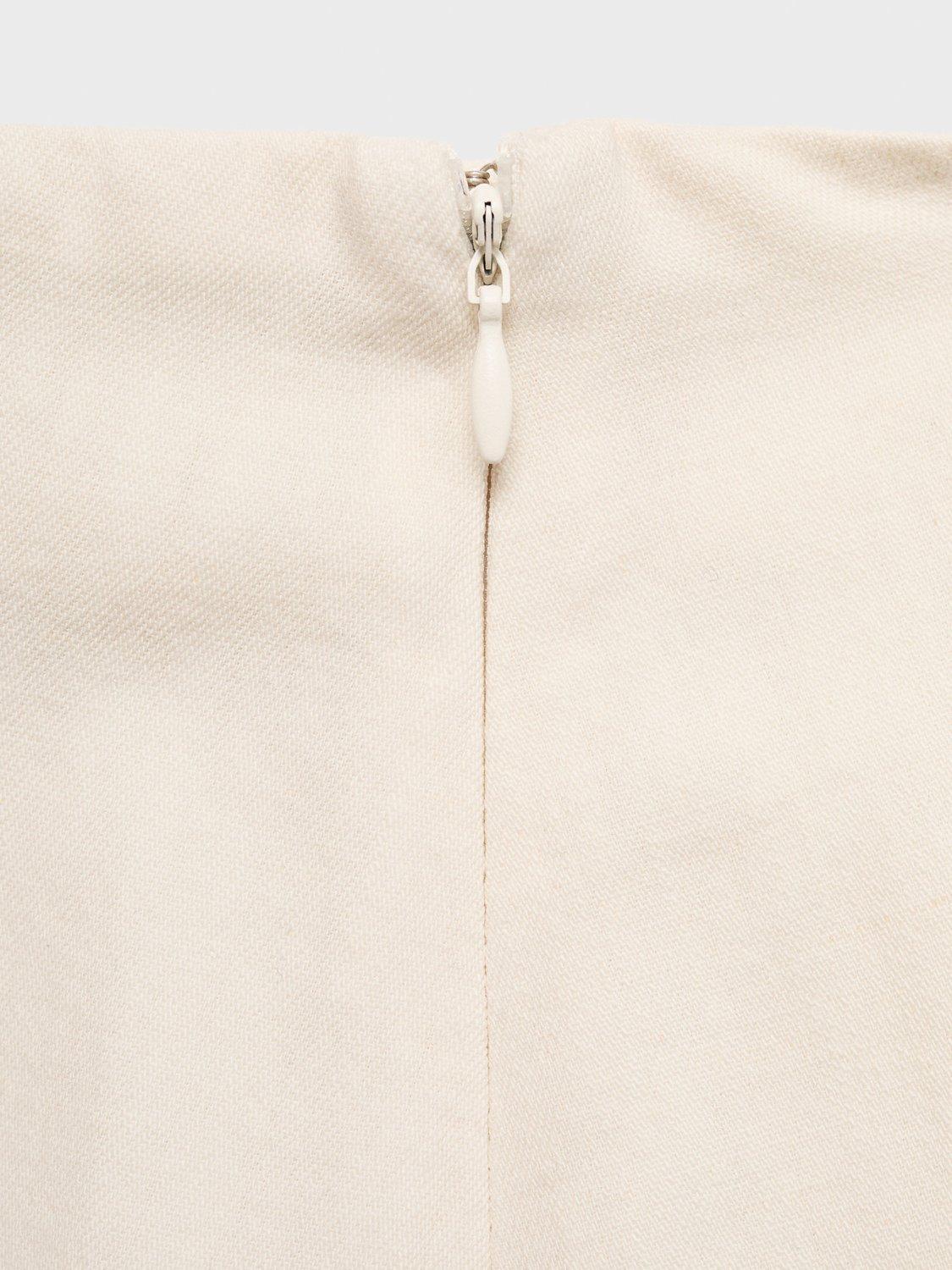 Product image 5 of 6, which shows Mango Blanes Asymmetric Skirt, Light Beige, L