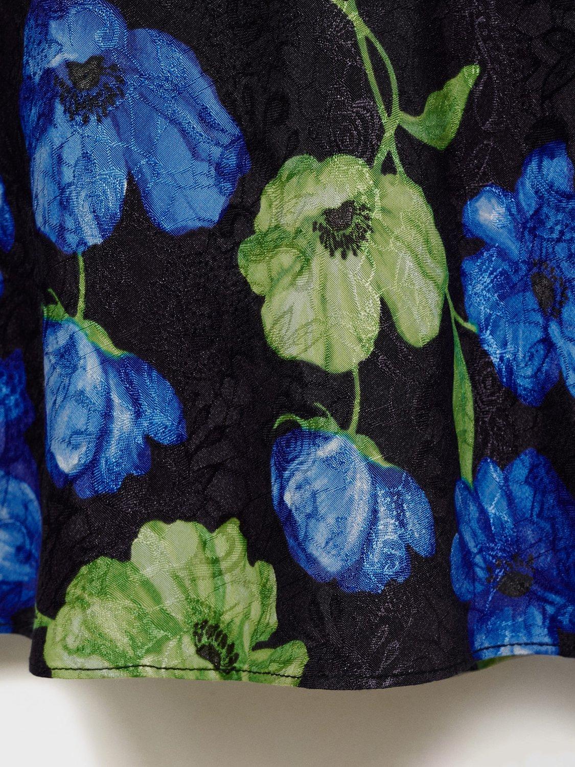 Product image 8 of 8, which shows Mango Mati Floral Maxi Skirt, Black/Multi, XS
