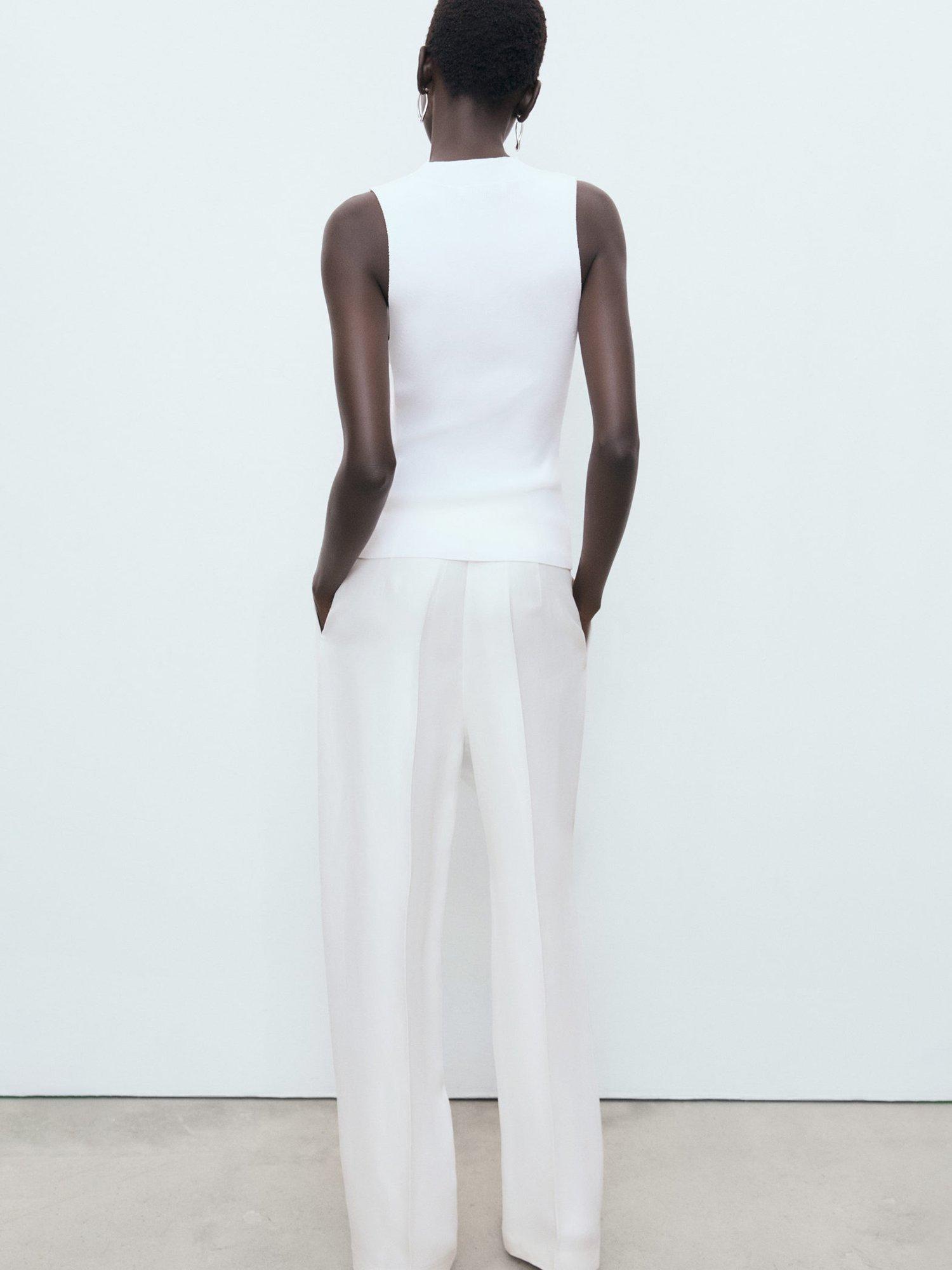 Product image 4 of 8, which shows Mango Albert Sleeveless Top, Natural White, L