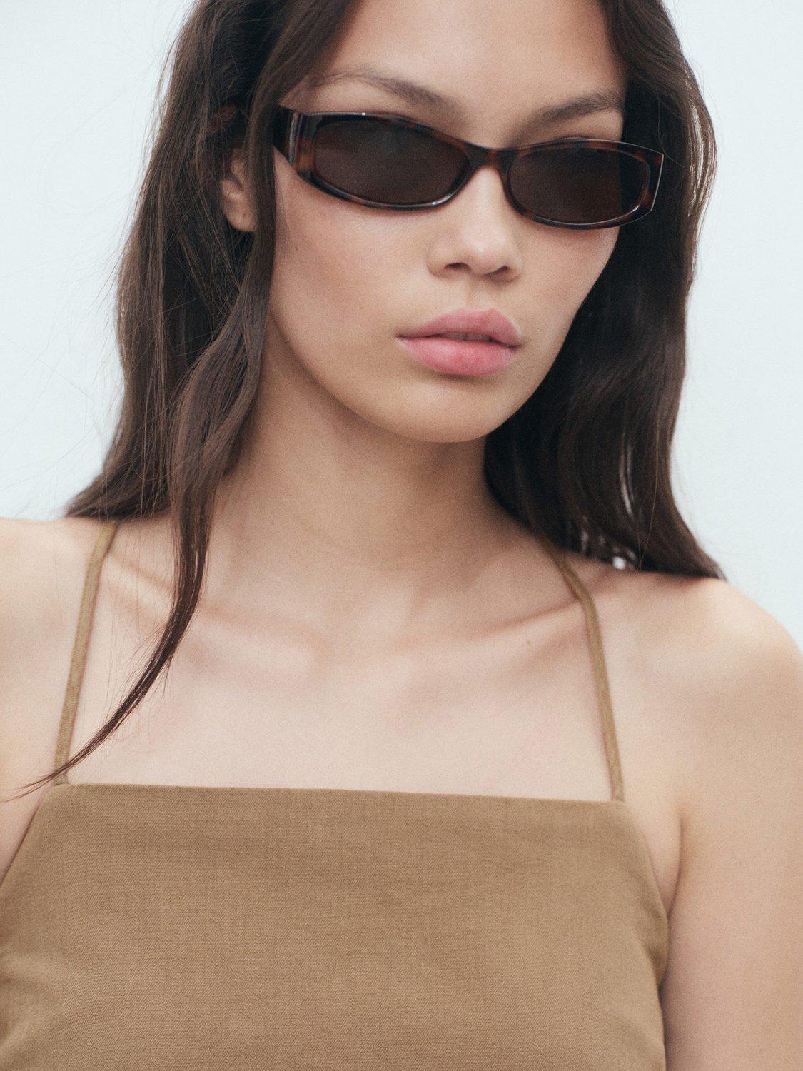 Product image 6 of 8, which shows Mango James Tie Back Top, Pastel Brown, L