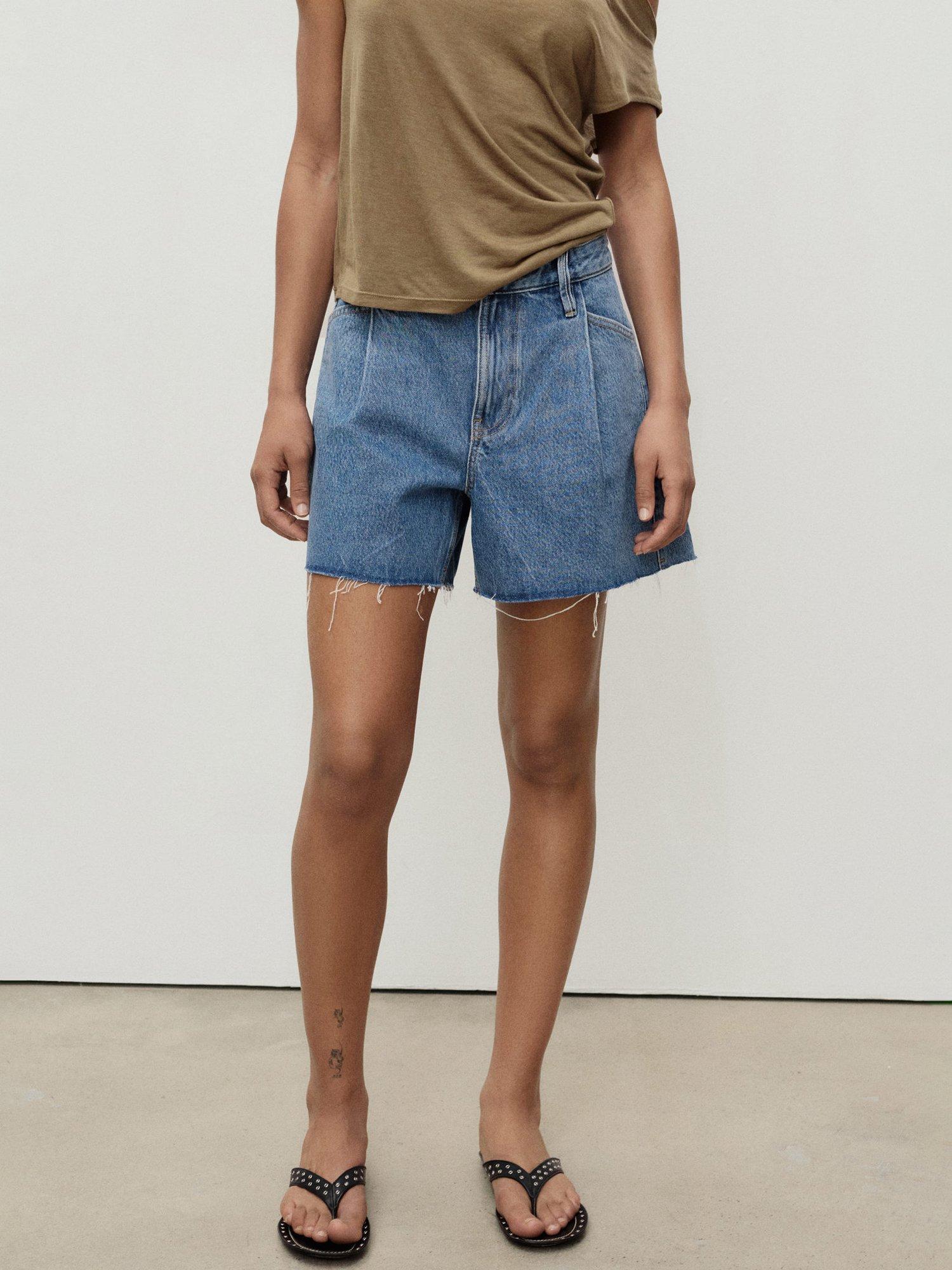 Product image 1 of 8, which shows Mango Ibiza Denim Shorts, Open Blue, 16