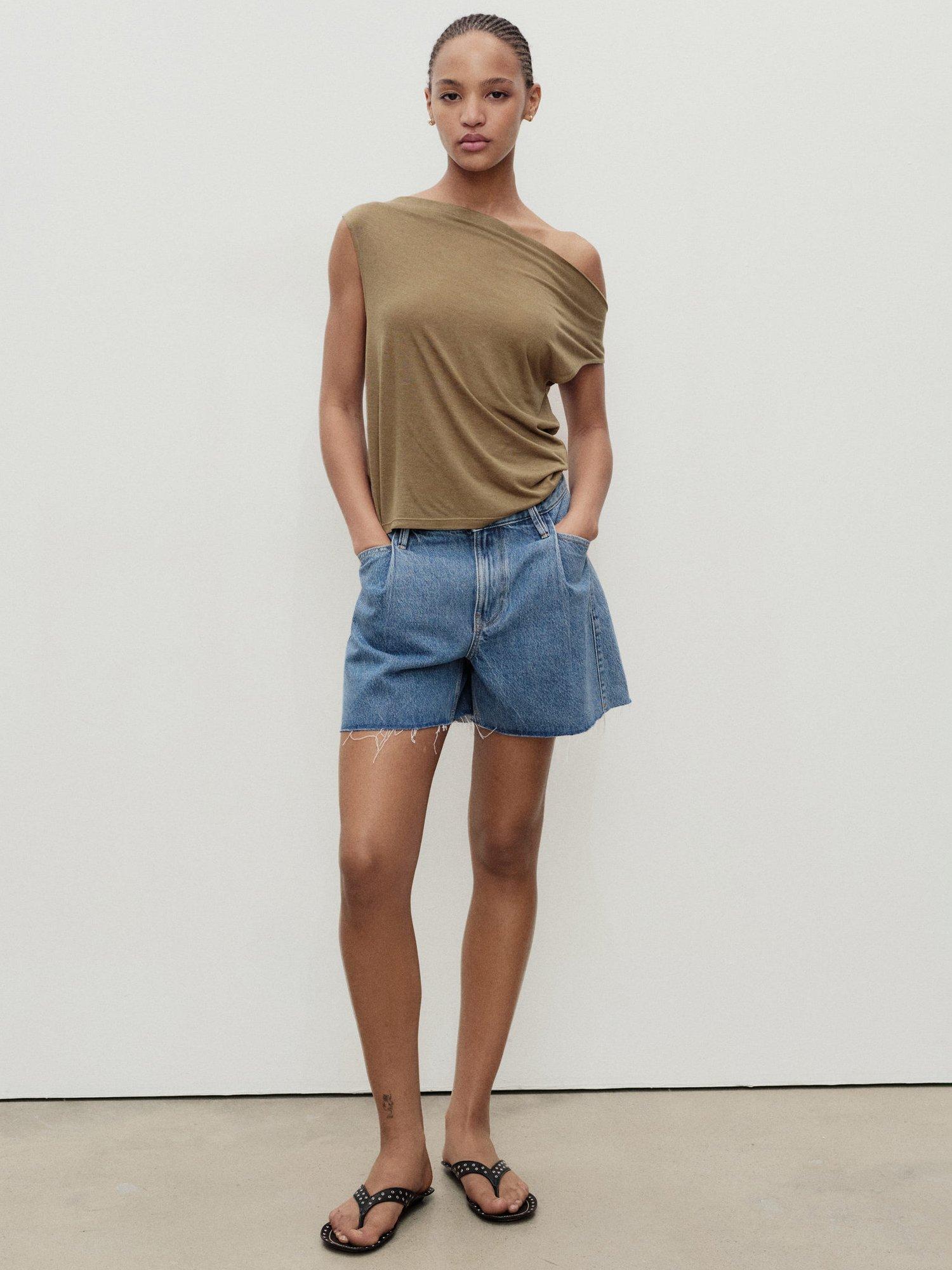 Product image 2 of 8, which shows Mango Ibiza Denim Shorts, Open Blue, 16