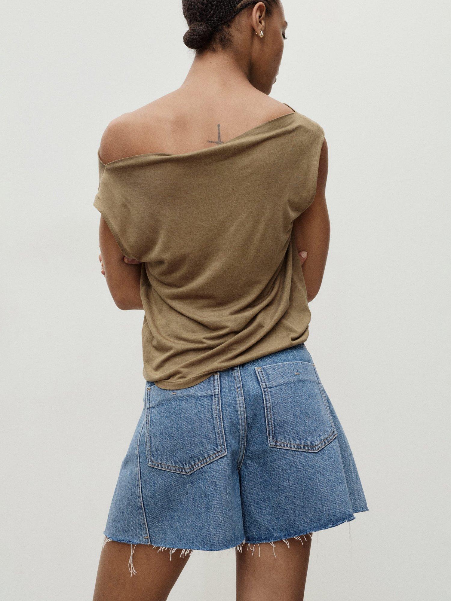 Product image 4 of 8, which shows Mango Ibiza Denim Shorts, Open Blue, 16