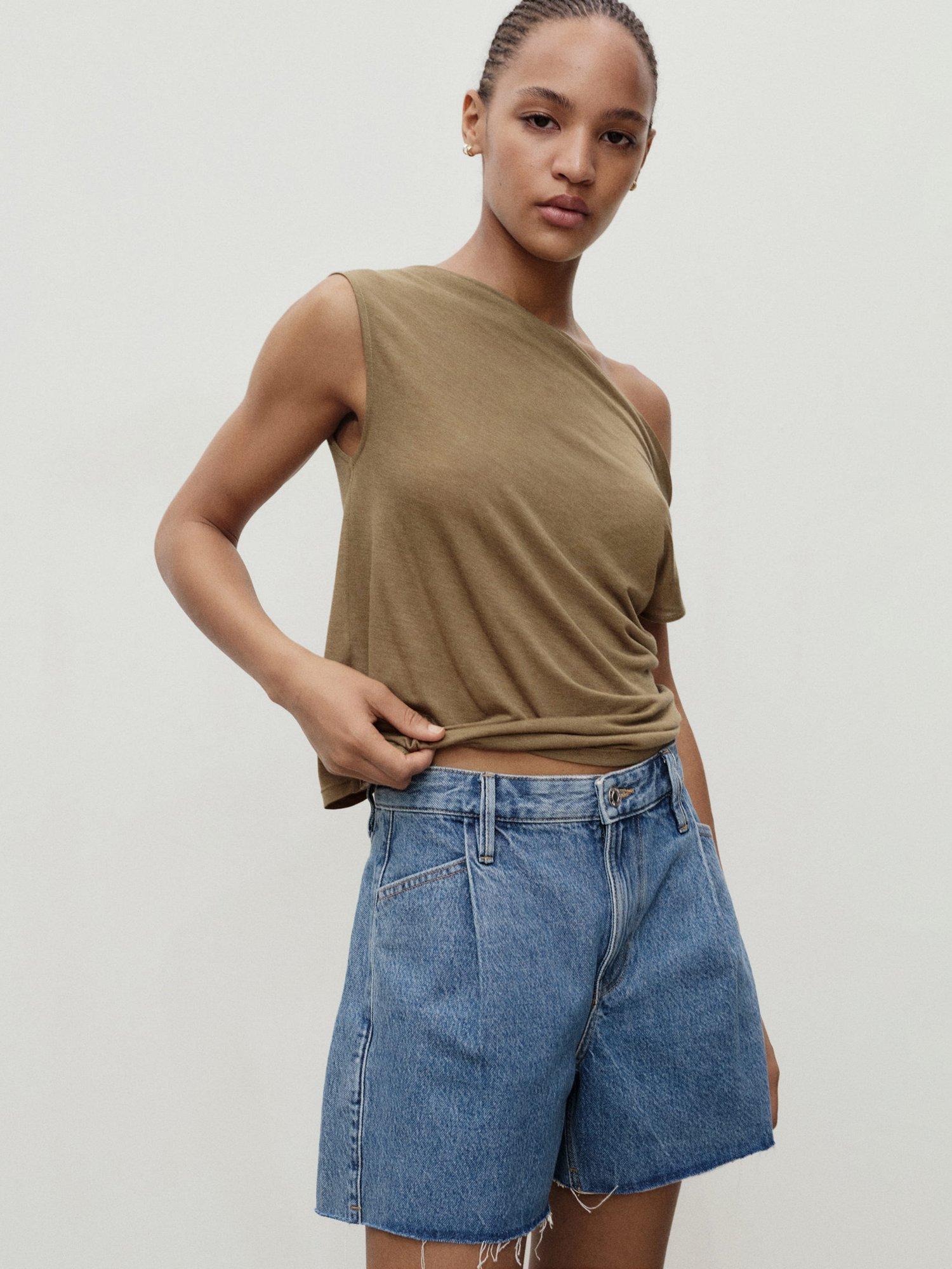 Product image 6 of 8, which shows Mango Ibiza Denim Shorts, Open Blue, 16