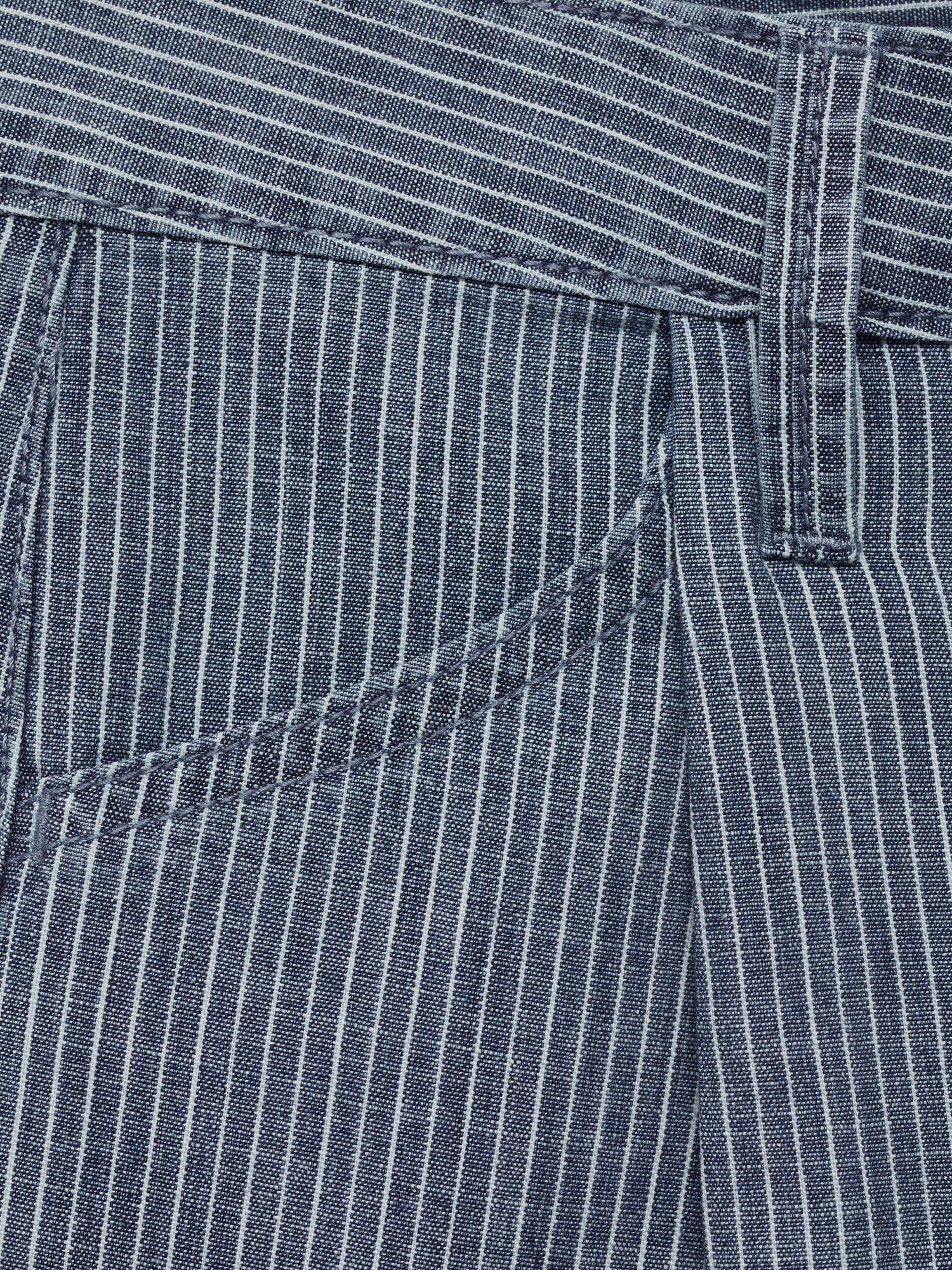 Product image 5 of 7, which shows Mango Ibiza Stripe Denim Shorts, Medium Blue, 4