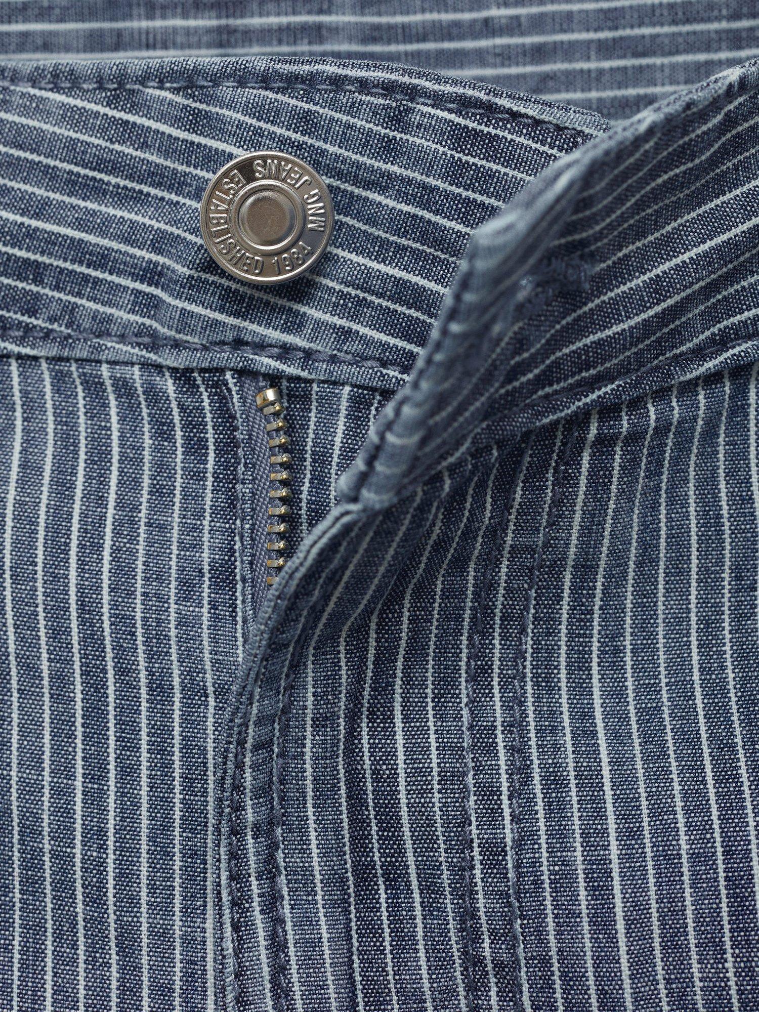 Product image 7 of 7, which shows Mango Ibiza Stripe Denim Shorts, Medium Blue, 4