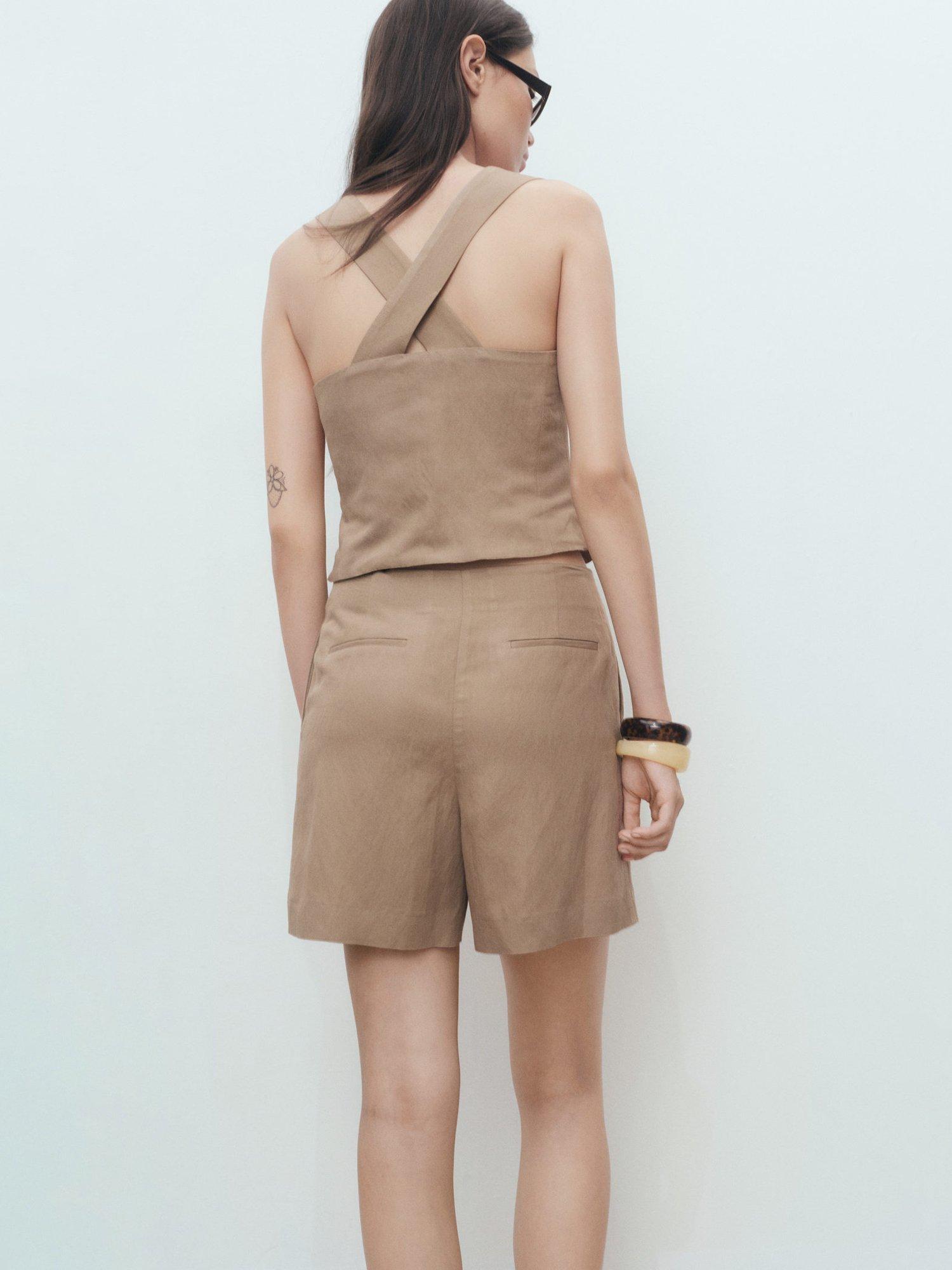 Product image 4 of 7, which shows Mango Teresa Bermuda Shorts, Brown, 10