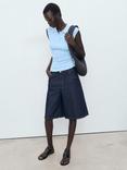 Mango Rosi Cotton Blend Cap Sleeve Collar Polo Shirt