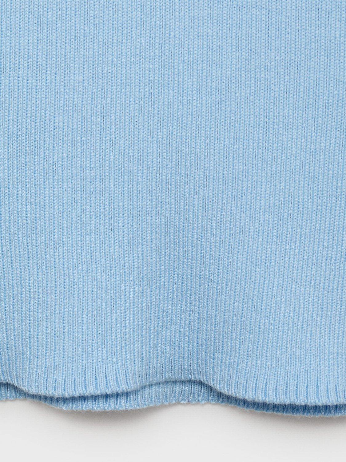 Product image 5 of 8, which shows Mango Rosi Cotton Blend Cap Sleeve Collar Polo Shirt , Pastel Blue, L