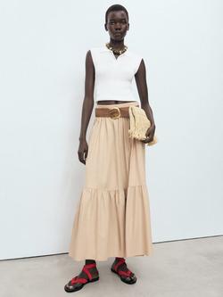 Mango Rosi Cotton Blend Cap Sleeve Collar Polo Shirt - view 2, White