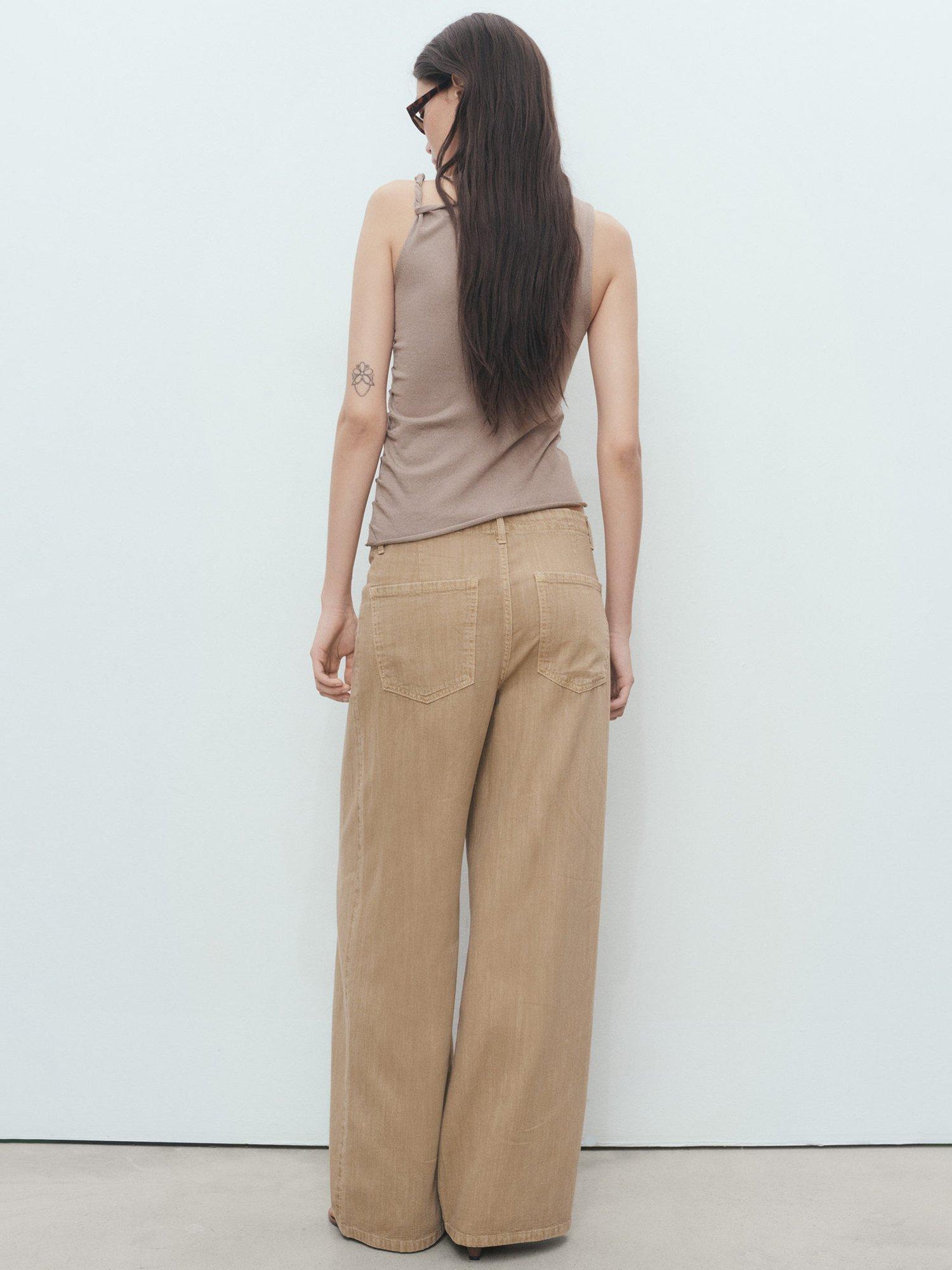 Product image 4 of 8, which shows Mango Ruladito Ruched Top, Pastel Brown, L